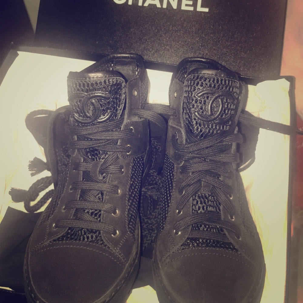 Chanel mesh sneakers worn once